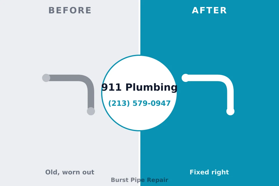 Before and after: plumbing repair Eldon, MO